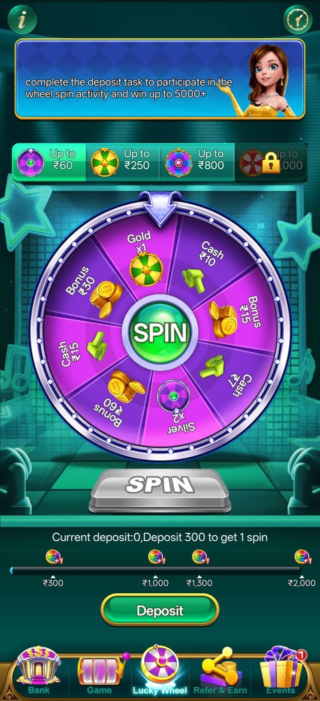 Yono Game app lucky wheel with deposit bonus rewards